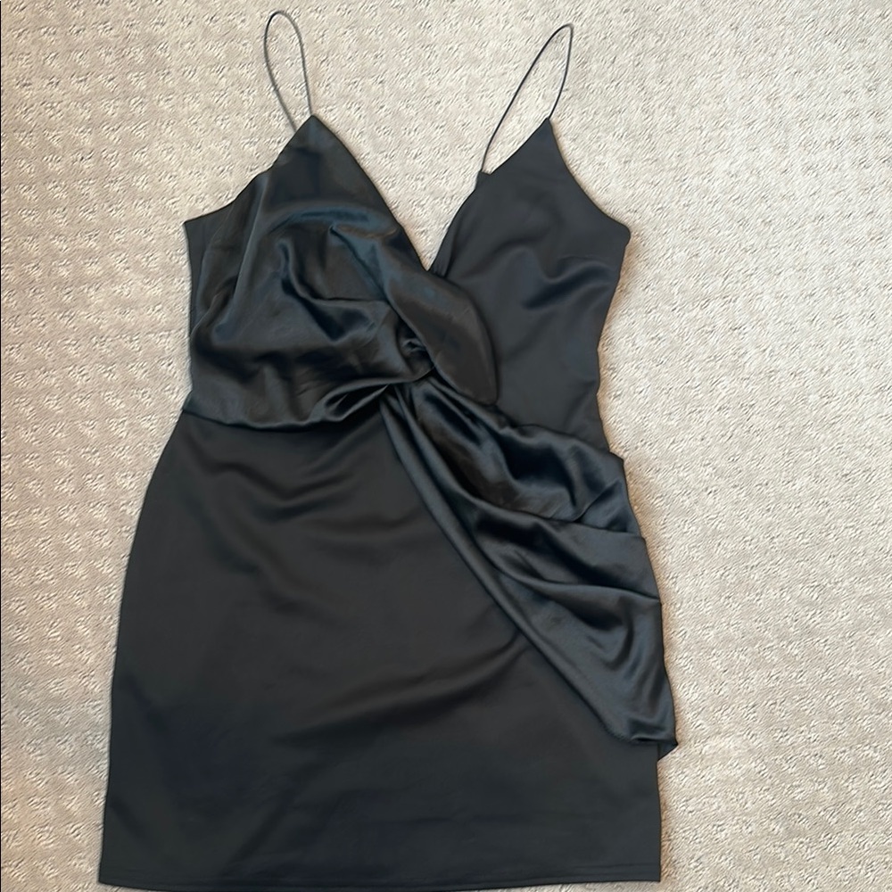 ASOS Black Mini Dress with Satin Detail